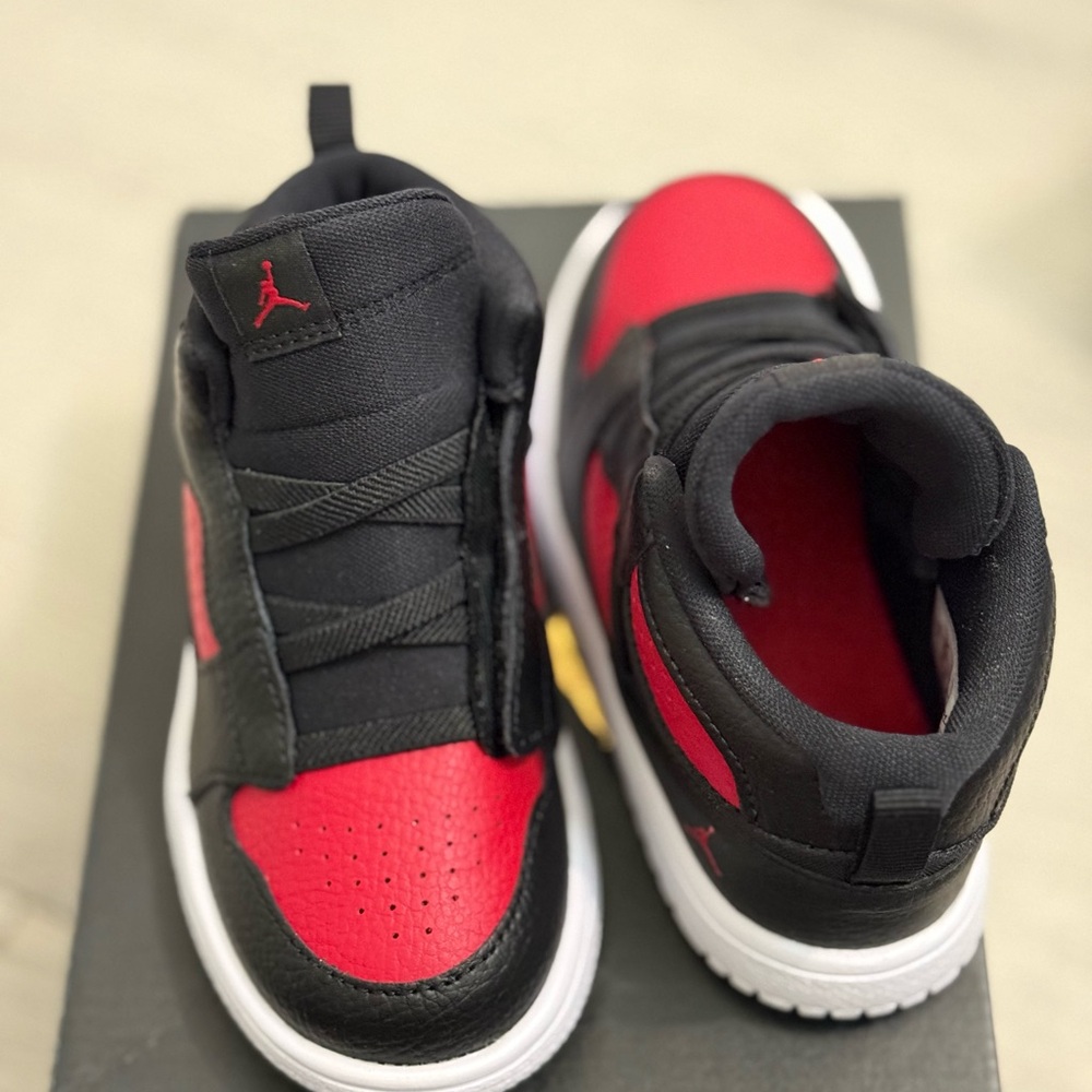 Jordan Kids Black and Red Sneakers